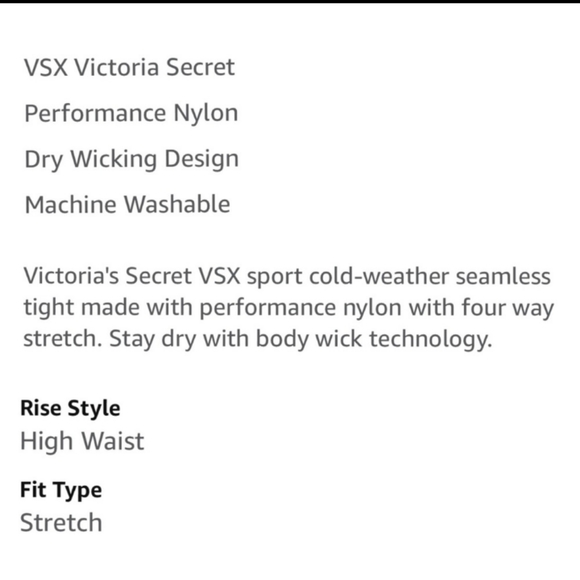 🆕Victoria's Secret VSX Cold Weather Seamless Tights Purple Womens Size Large - Picture 9 of 9